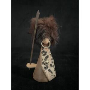 Vintage Mid Century Wood Troll Caveman Warrior Figurine